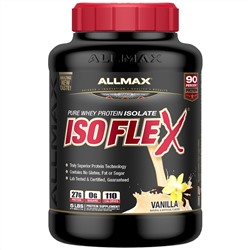 ALLMAX Nutrition, Isoflex, 100% суперочищенный изолят сывороточного протеина (технология ионной фильтрации WPI), ванильный вкус, 2,27 кг