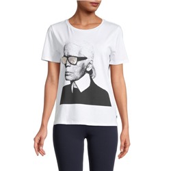 KARL LAGERFELD PARIS Embellished Sketch Graphic T-Shirt