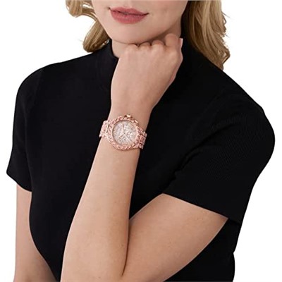 Michael Kors Camille Stainless Steel Multifunction Watch with Glitz Accents