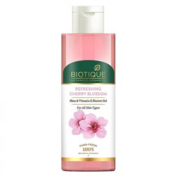 BIOTIQUE Advanced Organics Refreshing Cherry Blossom Shea &amp; Vitamin E Shower Gel Восстанавливающий гель для душа с вишневым цветком, маслом ши и витамином Е 200мл
