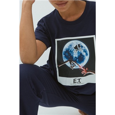 Camiseta y pantalón E.T. el extraterrestre Terrestiz - Azul oscuro