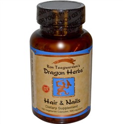 Dragon Herbs, Состав для волос и ногтей, 500 мг, 100 капсул на растительной основе