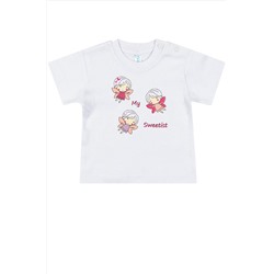 Хлопковая футболка из интерлока для девочки Takro