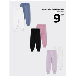 PACK OF 2 PAIRS OF BASIC TRACKSUIT BOTTOMS
