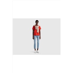 United Colors of Benetton Kadın Kırmızı Polo Yaka T-shirt 123P3WG9D3008-3T5