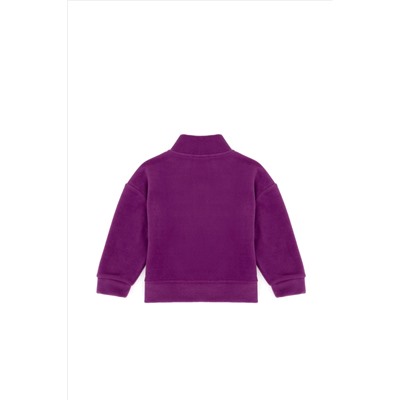 Kız Çocuk Violet Polarlı Polo Yaka Sweatshirt