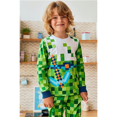 Детская пижама с брюками Juno AW20BJ606 Sleepwear зеленый НАТАЛИ #933837