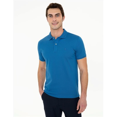 Lacivert Slim Fit Polo Yaka Merserize Tişört