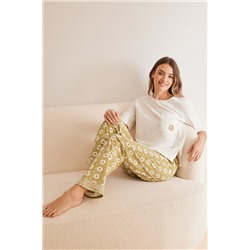 Pijama 100% algodón pantalones flores