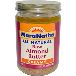 MaraNatha, Полностью натуральное сырое миндальное масло, 454 г (16 унций)