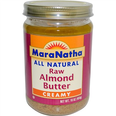 MaraNatha, Полностью натуральное сырое миндальное масло, 454 г (16 унций)