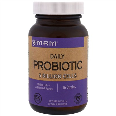 MRM, Пробиотик на каждый день, 30 вегетарианских капсул