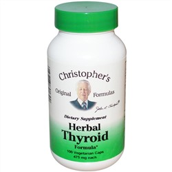 Christopher's Original Formulas, Травяная формула для щитовидной железы, 475 мг, 100 растительных капсул