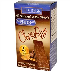 HealthSmart Foods, Inc., ChocoRite, хрустящие батончики с молочным шоколадом, 5 батончиков, (28 г) каждый