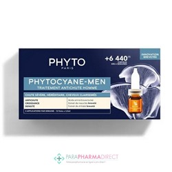 Phyto Phytocyane Traitement Antichute Homme - Chute Sévère, Héréditaire, Cheveux Clairsemés - 12 fioles de 3,5 ml