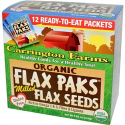 Carrington Farms, Органические льняные пакеты, фрезерованные семена льна, 12 упаковок, 12 г (0,4 унции) каждая