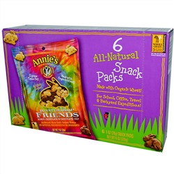 Annie's Homegrown, Bunny Graham Friends, Мед, шоколад, шоколадные чипсы, 6 пакетиков, каждый по 1 унции (28 г)