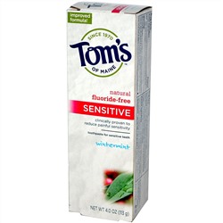 Tom's of Maine, Зубная паста для чувствительных зубов, без фтора, морозная мята, 4 унции (113 г)