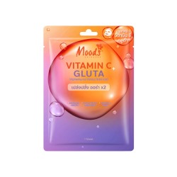 Маска тканевая для лица moods Vitamin C Gluta 1шт/ Moods Vitamin C Gluta Brightening And Shining Facial Mask 38 ML