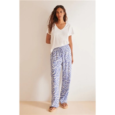 Pantalones estampado cebra azul