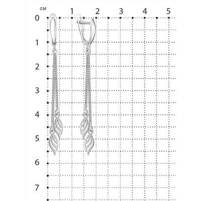 Серьги из серебра родированные 925 пробы С-3208-Р