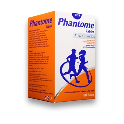 Phantome Tablet Panax Ginseng Özlü 30 Tablet Takviye Edici Gıda LINAPHARMA021