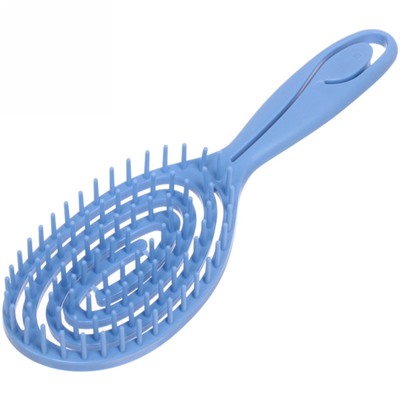 [COSMO STYLE] Расчёска массажная для бережного расчёсывания мокрых волос ОВАЛЬНАЯ ГОЛУБАЯ, 22,5 х 6,8 см
