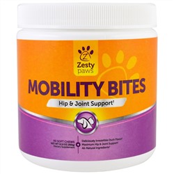Zesty Paws, Mobility Bites for Dogs and Cats, Hip and Joint Support, Duck Flavor, 90 Soft Chews