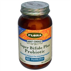 Flora, Udo's Choice, cуперпробиотик бифидо плюс, 30 капсул