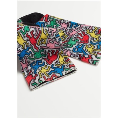 Kurze Sportsocken mit Digital-Print Keith Haring™
