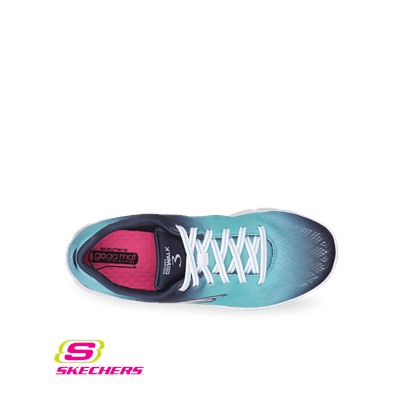 Skechers GOwalk3 Women's Pulse Lace Up Shoe Navy/Aqua