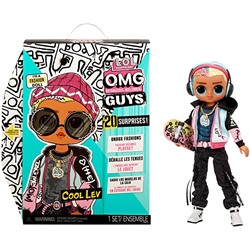 LOL Surprise OMG Guys Fashion Doll Cool Lev with 20 Surprises, Poseable, Including Skateboard, Outfit & Accessories Playset - Gift for Kids & Collectors
