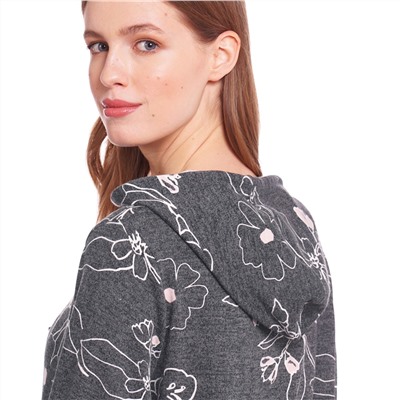 Damen Sweatshirt mit Blumen-Allover