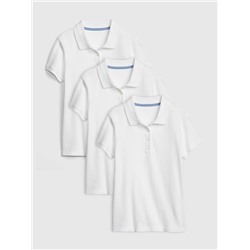 Kids Uniform Stretch Short Sleeve Polo Shirt (3-Pack)
