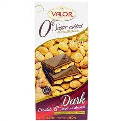 Valor, Темный шоколад, 52% какао с миндалем, 5,3 унции (150 г)