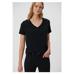 MaviV Yaka Siyah Basic Tişört Regular Fit / Normal Kesim 166248-900