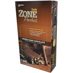 ZonePerfect, Темные, полностью натуральные питательные батончики, двойной темный шоколад, 12 батончиков, по 1,58 унции (45 г) каждый