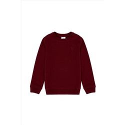 Erkek Çocuk Bordo Basic Sweatshirt