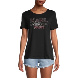 KARL LAGERFELD PARIS Embellished Logo T-Shirt