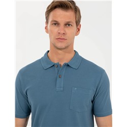 Koyu Mint Regular Fit Polo Yaka Basic Tişört