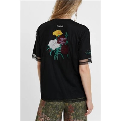 Camiseta rejilla flores