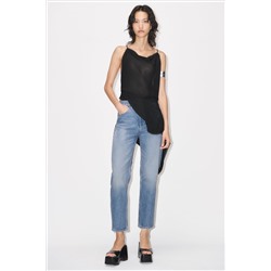 ZW STRAIGHT-LEG MID-RISE CROPPED JEANS