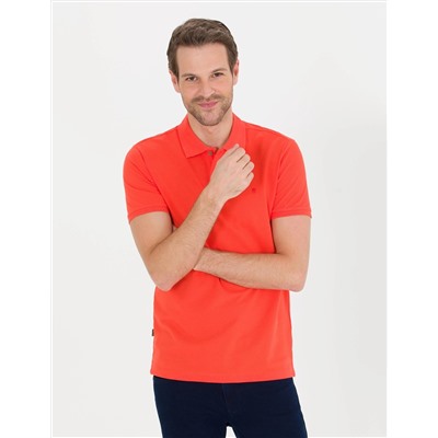 Kırmızı Slim Fit Polo Yaka Basic Tişört