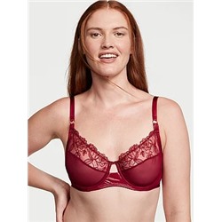 The Fabulous by Victoria's Secret Midnight Affair Full-Cup Bra in Embroidery with Leather Detail