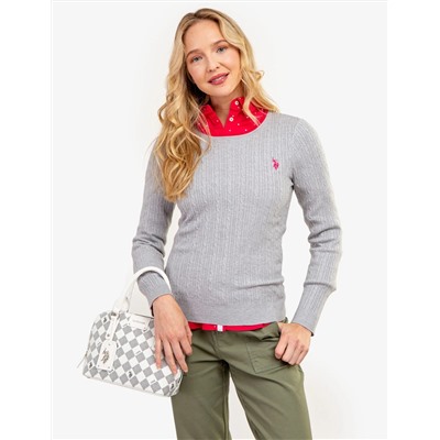 TIPPED SOFT CABLE CREW NECK SWEATER