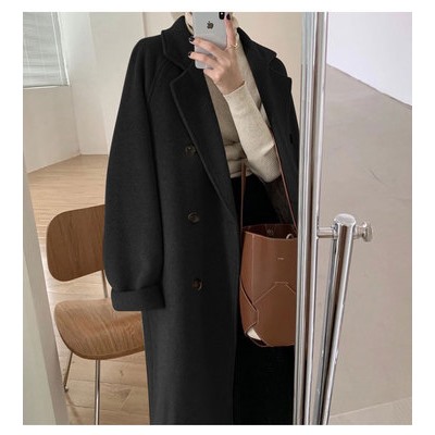 Корейское шерстяное пальто для женщин, сезон осень-зима 2022, новое маленькое шерстяное шерстяное пальто средней длины