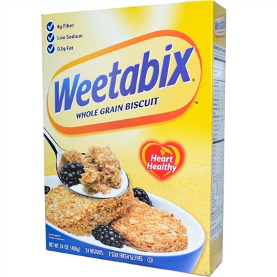 Weetabix, Цельнозерновое бисквитное печенье, 24 печений, 14 унций (400 г)