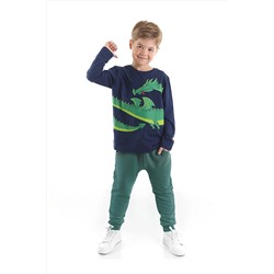 Mushi Ejderha Erkek Çocuk Lacivert T-shirt Haki Pantolon Takım MS-22S1-092