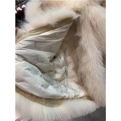 Лисий мех женская  осенне-зимняя меховая шуба Haining модный темпераментный пуховик на гусином пуху