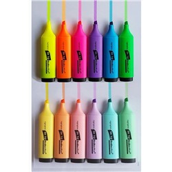 Scrikss 6 Pastel 6 Canlı Renk Fosforlu Kalem Seti 12'li Scrikss İşaretleme Kalem Set